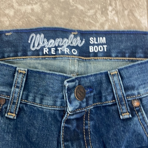 WRANGLER RETRO RIVER WASH SLIM BOOT CUT 77MWZRW fits 32”W - Picture 4 of 13